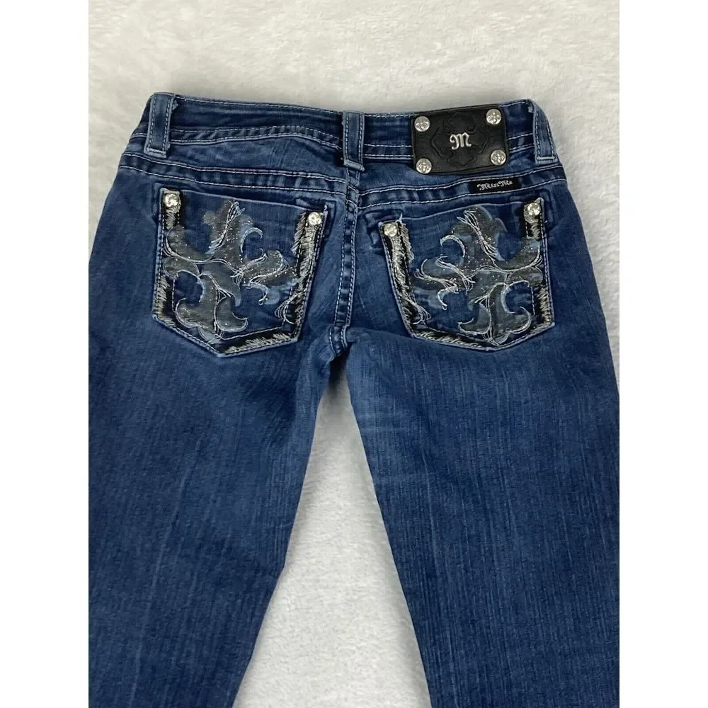Miss Me Skinny Jeans Women'sLow Rise  Medium‎ Wash Blue Size 27